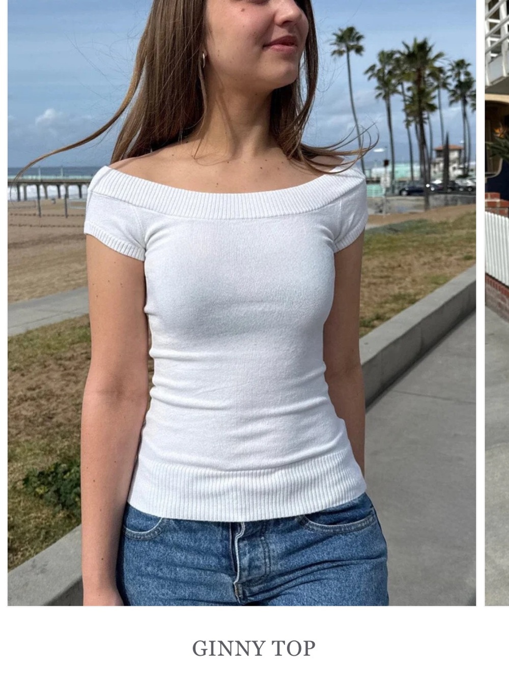 Brandy Melville. Green or Red Off-Shoulder Ginny Top Ribbed Knit Top